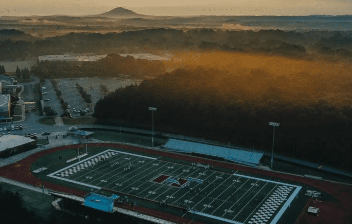 arial view of Hillgrove high school football field