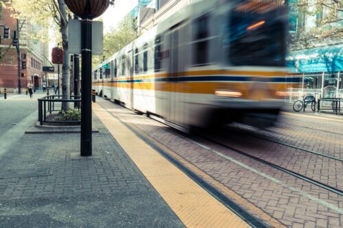 blurred out tram train