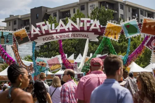 people gathered at the Atlanta Food and Wine Festival