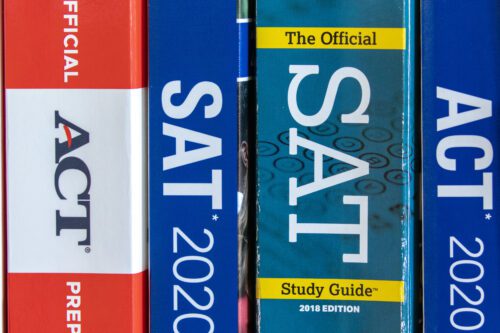 photo of SAT and ACT standardized exam booklets