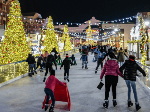 group of people ice skating at the atlantic station