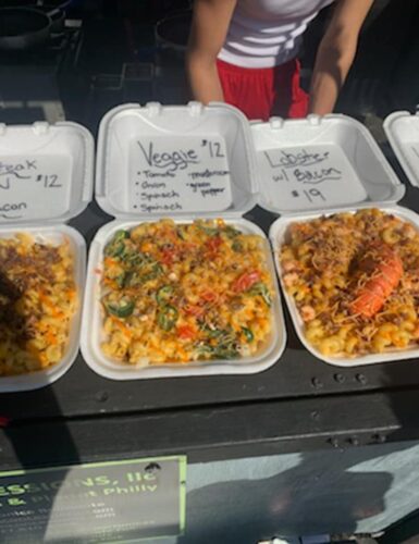 take out food examples, from left to right, steak, veggie, lobster